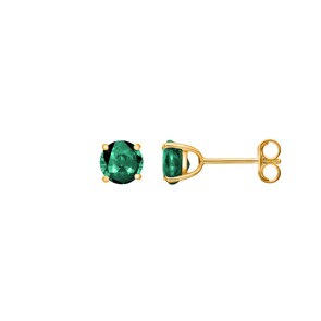Ohrstecker 750/18 K Gelbgold mit Smaragd Ø 5mm