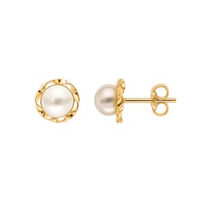 Ohrstecker 750/18 K Gelbgold mit Süsswasserzuchtperle