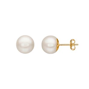 Ohrstecker 750/18 K Gelbgold mit Süsswasserzuchtperle Ø 7mm