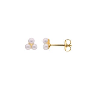 Ohrstecker 750/18 K Gelbgold mit Süsswasserzuchtperlen
