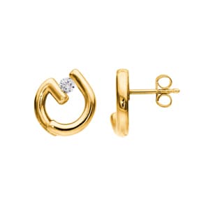 Ohrstecker 750/18 K Gelbgold mit Zirkonia