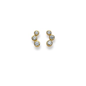Ohrstecker 750/18 K Gelbgold mit Zirkonia