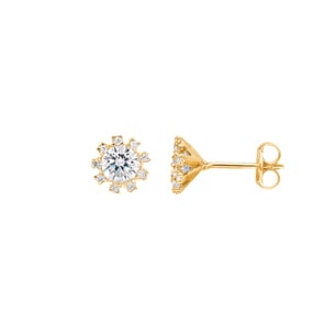 Ohrstecker 750/18 K Gelbgold mit Zirkonia
