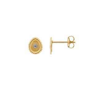 Ohrstecker 750/18 K Gelbgold mit Zirkonia