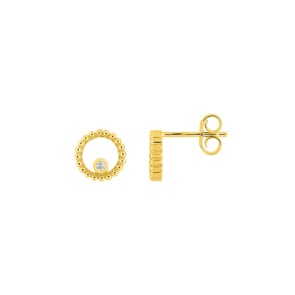 Ohrstecker 750/18 K Gelbgold mit Zirkonia