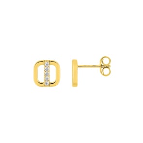 Ohrstecker 750/18 K Gelbgold mit Zirkonia