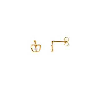 Ohrstecker 750/18 K Gelbgold mit Zirkonia, Apfel