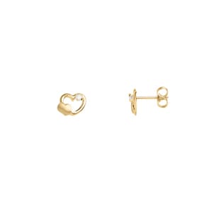 Ohrstecker 750/18 K Gelbgold mit Zirkonia, Herzen