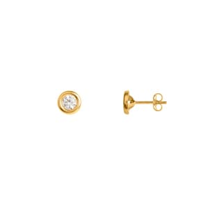 Ohrstecker 750/18 K Gelbgold mit Zirkonia Ø 4mm