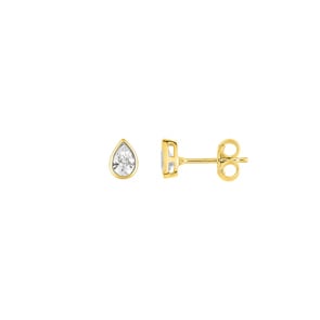 Ohrstecker 750/18 K Gelbgold mit Zirkonia Tropfen