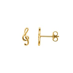 Ohrstecker 750/18 K Gelbgold, Notenschlüssel