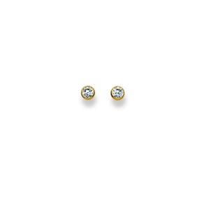 Ohrstecker 750/18 K Gelbgold Ø 3.5mm mit Zirkonia