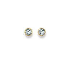 Ohrstecker 750/18 K Gelbgold Ø 5.5 mm mit Zirkonia
