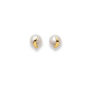 Ohrstecker 750/18 K Gelbgold Ø 7.0mm, Süsswasser-Kulturperle