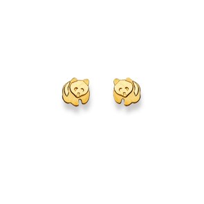 Stud Earrings 750/18 K Yellow Gold, Panda