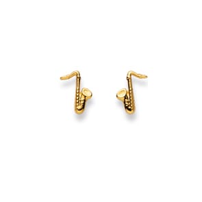 Ohrstecker 750/18 K Gelbgold, Saxophon 