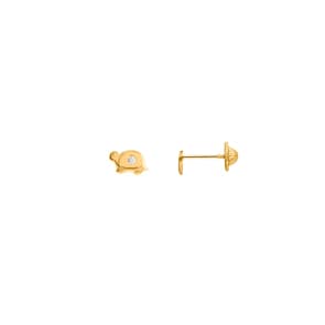 Ohrstecker 750/18 K Gelbgold Schildkröten mit Zirkonia
