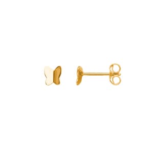 Clous d'oreilles or jaune 750/18 ct, Papillon