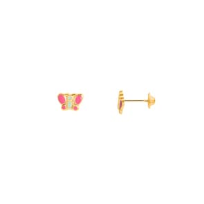 Ohrstecker 750/18 K Gelbgold Schmetterlinge lackiert