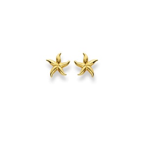 Clous d'oreilles or jaune 750/18 ct, Étoile de mer