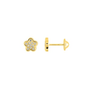 Ohrstecker 750/18 K Gelbgold Stern mit Zirkonia
