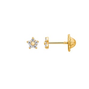 Ohrstecker 750/18 K Gelbgold Stern mit Zirkonia