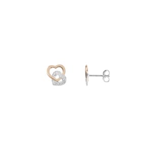 Ohrstecker 750/18 K Rosé-/Weissgold mit Diamanten 0.01ct. H/p1