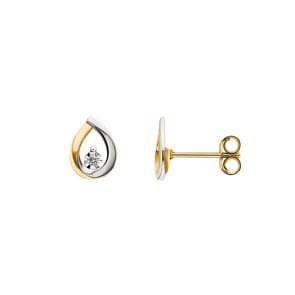 Ohrstecker 750/18 K Rosé-/Weissgold mit Diamanten 0.01ct. H/p1
