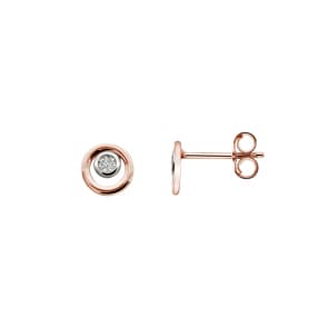 Ohrstecker 750/18 K Rosé-/Weissgold mit Diamanten 0.01ct. H/p1