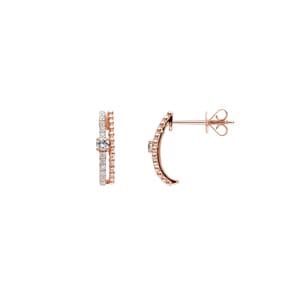 Ohrstecker 750/18 K Roségold mit Diamanten 0.22 ct H/si