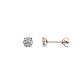 Ohrstecker 750/18 K Roségold mit Diamanten 0.25 ct H/si