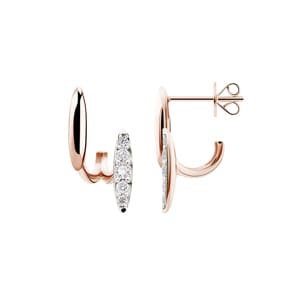 Ohrstecker 750/18 K Roségold mit Diamanten 0.26 ct H/si