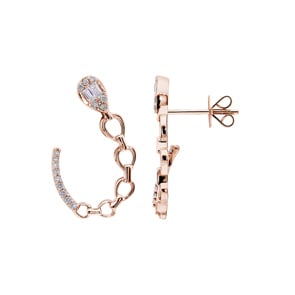 Ohrstecker 750/18 K Roségold mit Diamanten 0.26 ct H/si