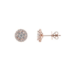 Ohrstecker 750/18 K Roségold mit Diamanten 0.50 ct H/si
