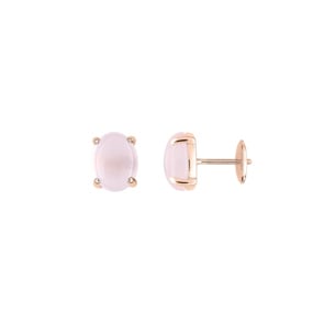 Ohrstecker 750/18 K Roségold mit Rosenquarz