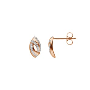 Ohrstecker 750/18 K Rotgold mit Diamant 0.14ct H/Si