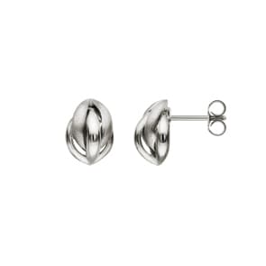 Clous d'oreilles or gris 750/18 ct