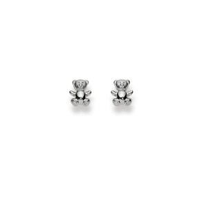 Ohrstecker 750/18 K Weissgold, Bär