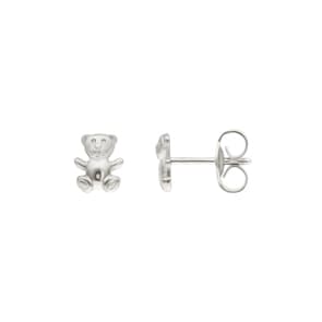 Clous d'oreilles or gris 750/18 ct, Ours