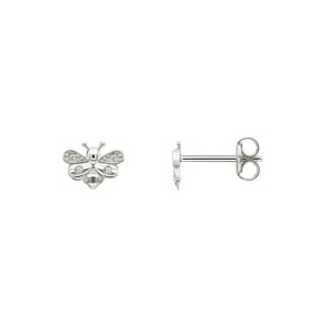 Ohrstecker 750/18 K Weissgold Bienen mit Zirkonia