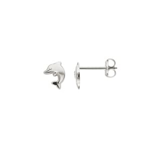 Clous d'oreilles or gris 750/18 ct, Dauphin