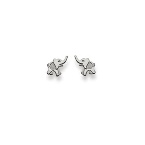 Clous d'oreilles or gris 750/18 ct, Éléphant