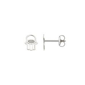 Ohrstecker 750/18 K Weissgold, Fatima-Hand