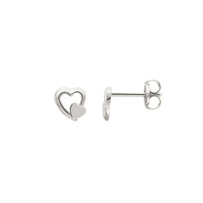 Ohrstecker 750/18 K Weissgold, Herz