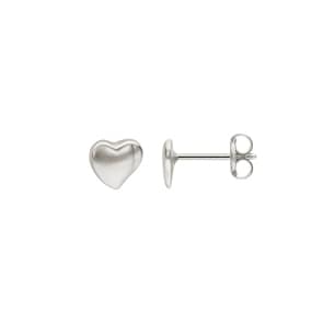 Clous d'oreilles or gris 750/18 ct, Cœur
