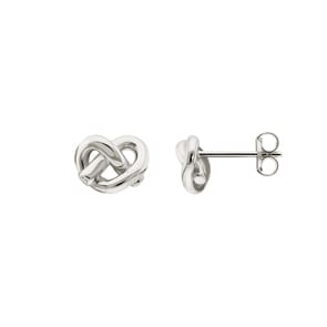 Ohrstecker 750/18 K Weissgold, Knoten