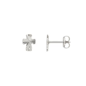 Ohrstecker 750/18 K Weissgold, Kreuz