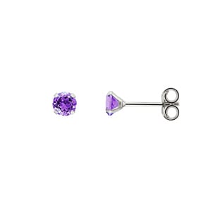Ohrstecker 750/18 K Weissgold mit Amethyst Ø 4mm