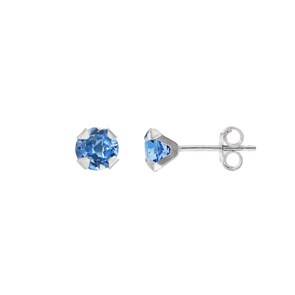 Ohrstecker 750/18 K Weissgold mit Blautopas Ø 5mm