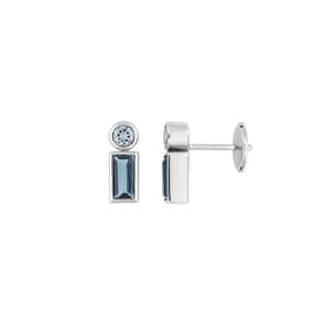 Ohrstecker 750/18 K Weissgold mit Blautopasen London & Sky Blue